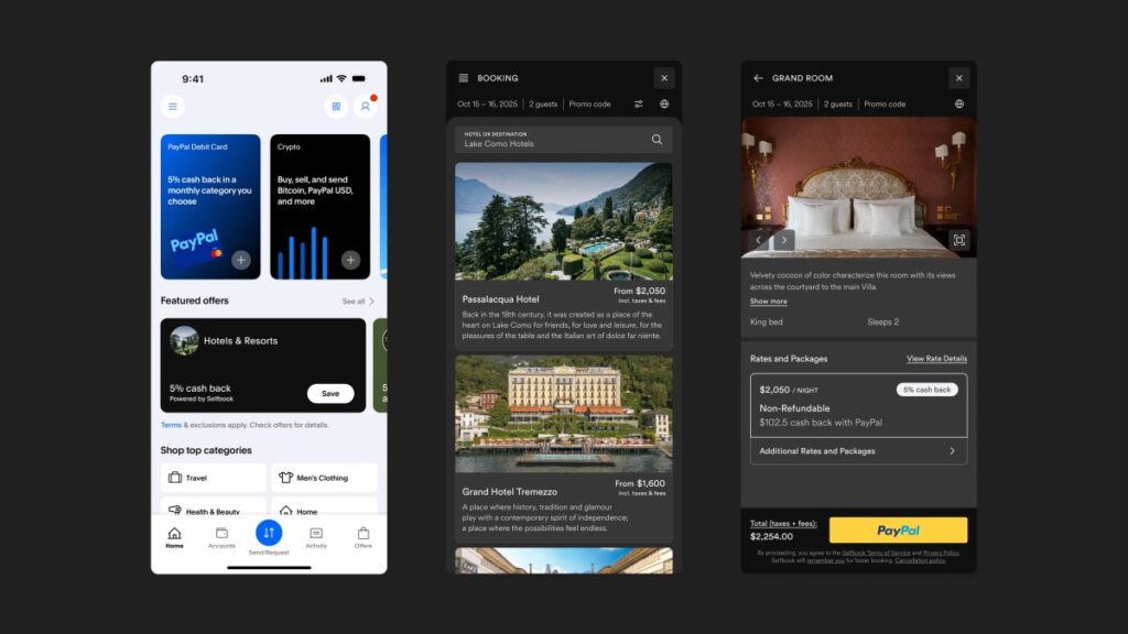 Paypal is adding hotel booking within its app, powered by