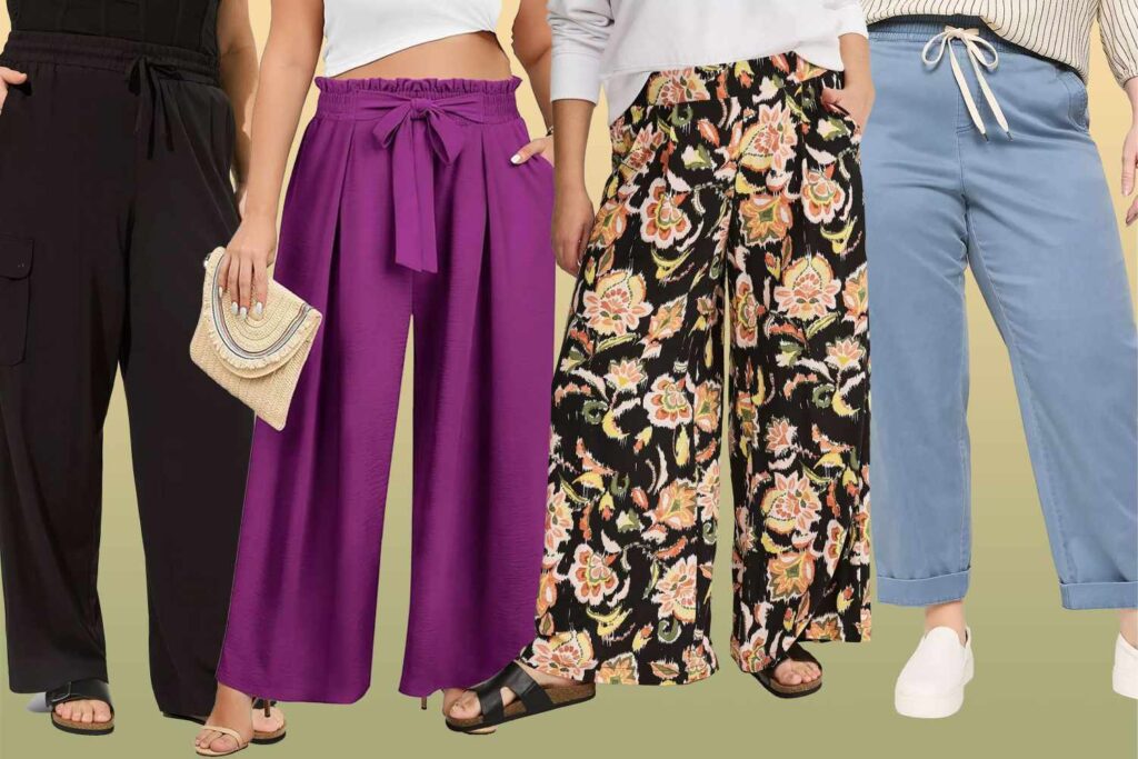 The 13 comfiest plus size pants for summer travel—from linen pull ons
